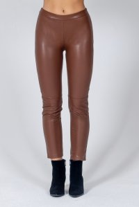 Faux leather stretch leggings tabac