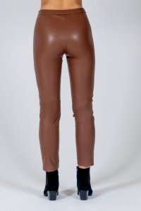 Faux leather stretch leggings tabac