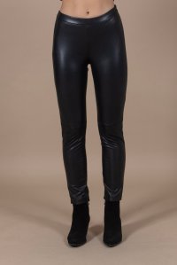 Faux leather stretch leggings black