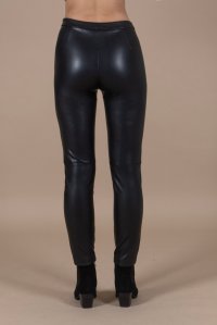 Faux leather stretch leggings black