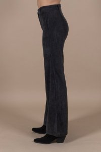 Corduroy high waist flare trousers anthracite