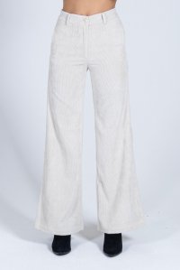 Corduroy high waist flare trousers vanilla