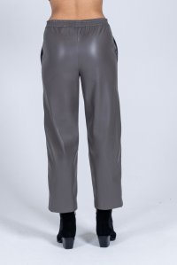 Faux leather jogger pants taupe