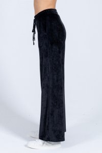 Velvet trackpants with knitted details black