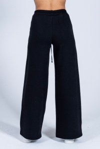 Cotton blend sweatpants with knitted details black