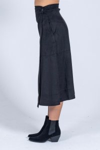 Σταυρωτή φούστα από συνθετικό σουετ black