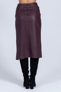 Μίντι φούστα από δερματίνη dark purple