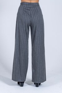 Wide leg pants with lurex grey