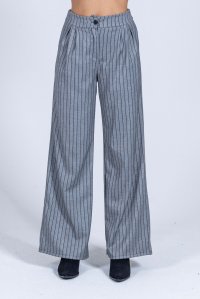 Wide leg striped pants grey