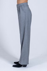 Wide leg striped pants grey