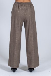 Wide leg pants with sequins brown