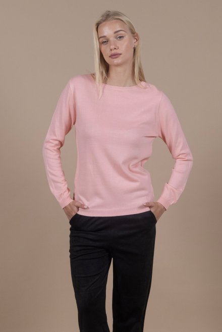 Wool blend basic sweater pink