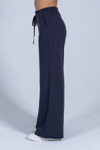 Βαμβακερή παντελόνα φούτερ με πλεκτές λεπτομέρειες blue
