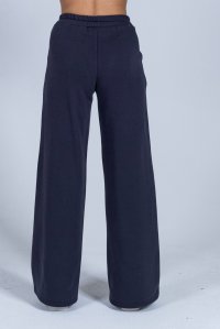 Βαμβακερή παντελόνα φούτερ με πλεκτές λεπτομέρειες blue