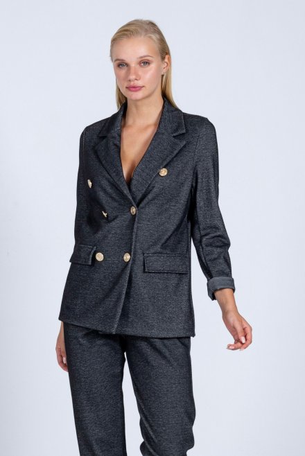 Blazer with gold buttons black-grey