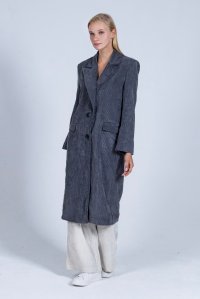 Corduroy coat grey