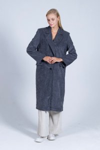 Corduroy coat grey