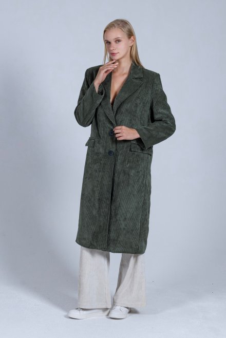 Corduroy coat khaki