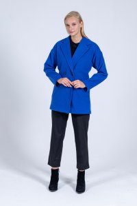 Short oversized coat royal blue