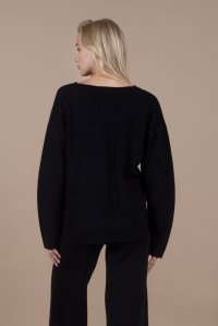 Wool blend v-neck sweater black
