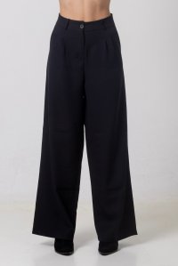 High-waist loose pants black