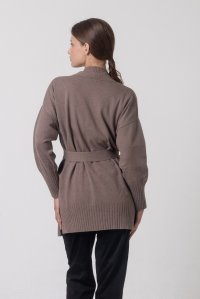 Ribbed ζακέτα με κασμίρ taupe
