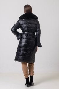 Long puffer coat black