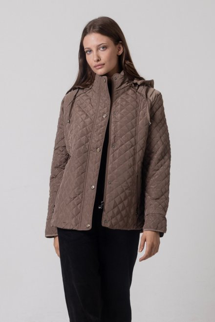Hooded jacket brown