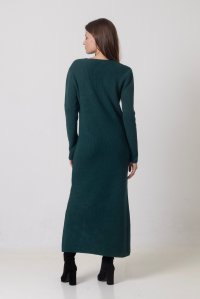 Wool blend ribbed dress cypress