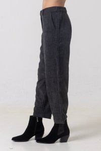 Corduroy cropped straight leg pants anthracite