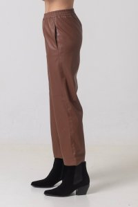 Faux leather jogger pants tabac