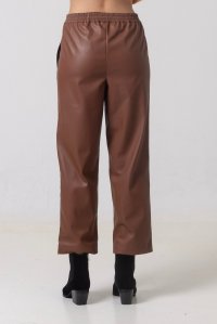 Faux leather jogger pants tabac
