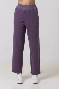 Cotton track pants with knitted details violet