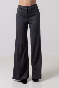 Flare pants with crease dark grey