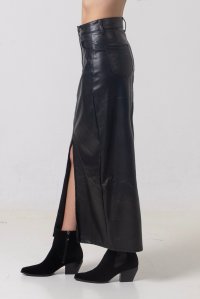Faux leather skirt black