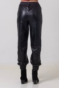Faux leather truck pants black
