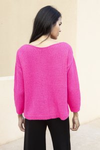 Basic πουλόβερ με αλπακά neon fuchsia