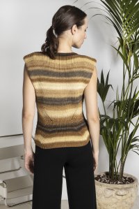 Faded-effect knit vest multicolored beige -grey