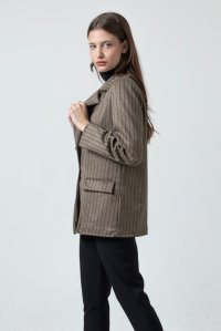 Striped blazer brown