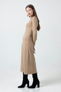 Cashmere blend maxi dress camel