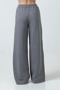 Βαμβακερή παντελόνα φούτερ με πλεκτές λεπτομέρειες medium grey