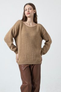 Alpaca blend basic sweater camel