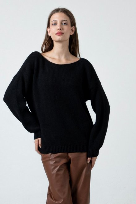 Alpaca blend basic sweater black
