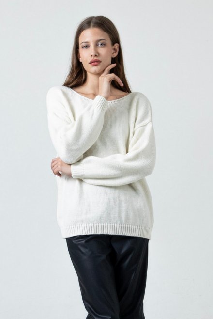 Basic πουλόβερ με αλπακά ivory