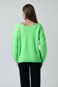 Alpaca blend basic sweater neon green