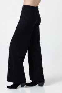 Wool-lurex pants black