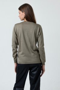 Wool blend basic sweater olive green