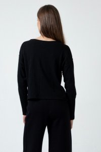 Κοντό πουλόβερ με κασμίρι black