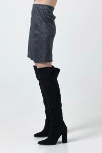 Wool-lurex blend mini skirt anthracite