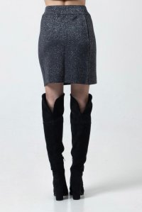 Wool-lurex blend mini skirt anthracite